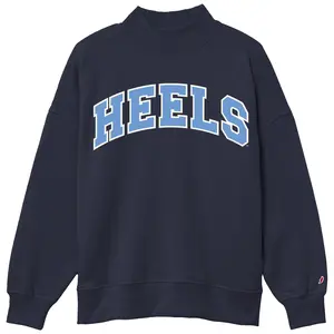 PREORDER- HEELS Embroidered Mock Neck Sweatshirt in Navy Blue by League