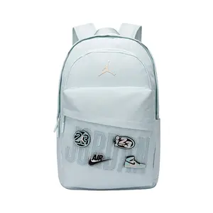 Jordan Velcro Patch Backpack - Customizable Patches, Large Size Polyester Backpack for Men, Lifestyle Fashion Accessories (Light Green)