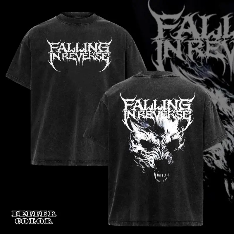 Vintage Retro FALLING IN REVERSE WOLF NEW BLACK T-Shirt 2 sided , Falling in Reverse Shirt , Rock Band Shirt, Retro Music Tee, Rock Music Lover Shirt, Vintage Band Shirts Casual WashCotton Fabric Fit Top , Top Men's and Women's Clothing .