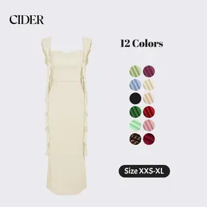 Cider Mesh Ruffle Hem Maxi Dress