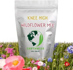 Earthwise Knee High Wildflower Meadow Blend, 1/4 lb Wildflower Seed Mix – Covers 250 sq ft – Pollinator & Bee-Friendly Flowers