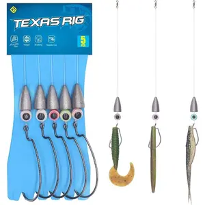 Texas-Rigs-for-Bass-Fishing-Leaders-with-Weights-Hooks-Rigged-Line-Kit