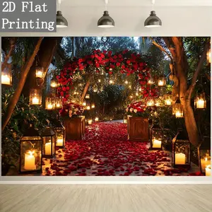 1pc Rose Arch Backdrop Petal String Light Design for Wedding Valentine Party Photo Booth Romantic Decor
