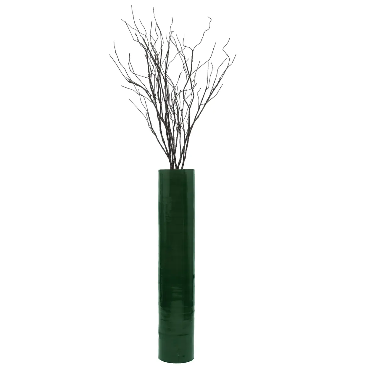 Uniquewise QI004157.GN 30-Inches Tall 7-Inches Diameter Cylinder Bamboo Standing Floor Vase, Green Modern Decorative Accent for Dining Room, Home Room Decor