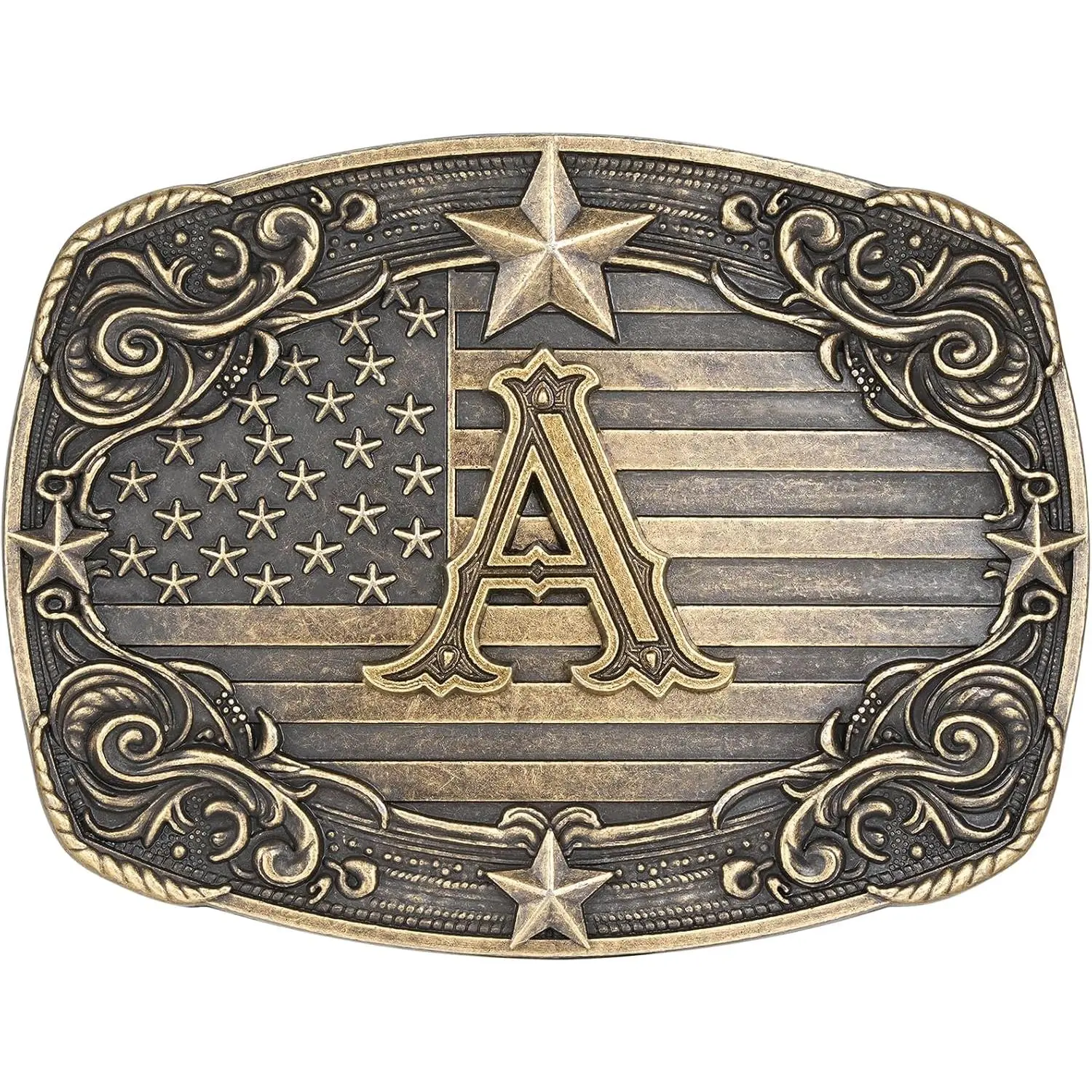 Western Belt Buckle for Men Women Initial Letter A to Z Cowboy Belt Buckle Texas Buckle