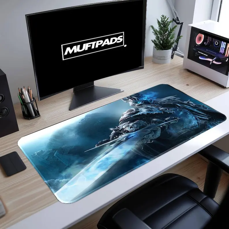 Lich King Desk Mat World Of Warcraft Gaming Decor, Mouse Pad Gaming Decor