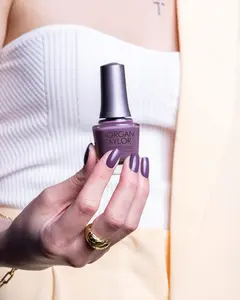 Morgan Taylor Met My Match - Purple Gray Creme, Professional Lacquer, Vibrant, Chip-Resistant, Fast-Drying, Long-Lasting, High-Shine, Perfect for Manicures & Pedicure, 15mL.