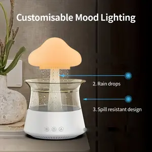 Compact Zen Rain Cloud Aromatherapy Diffuser - Quiet, USB-Powered Mood Enhancer with Nightlight & Atomization for Serene Sleep