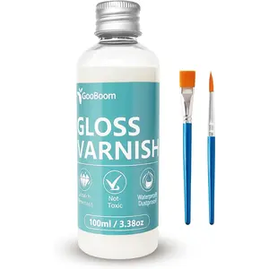100 ml gloss varnish clay glaze for air-dry clay helps prevent cracks, scratches, and wear and adds a clear glossy finish