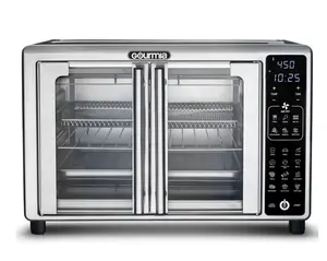 French Door 6-Slice Digital Toaster Oven Air Fryer, 19 One-Touch Presets, 24L, Stainless Steel
