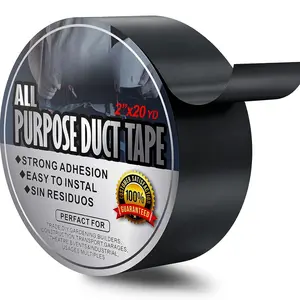 Duct Tape Haevy Duty Strong Industrial Max Strength Tape, No Residue and Tear by Hand, Multi-Purpose, Indoor & Outdoor Use, 2 Inch x 20 Yards (Black)