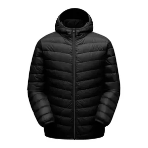 Men's Lightweight Puffer Jackets Hood Water-Resistant Casual Winter Coat Hooded Insulated for Travel Ski