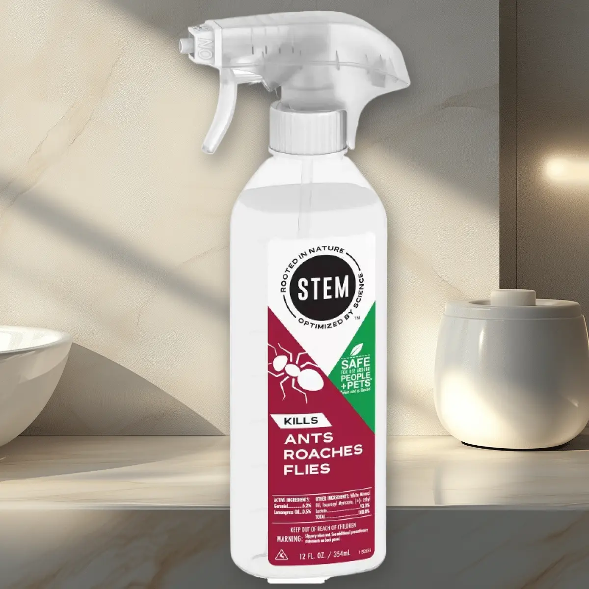 Stem Ant Roach Fly Trigger Spray 12oz - Insect Trigger Spray, 12oz, for Ants, Roaches, Flies, Indoor, Easy to Use