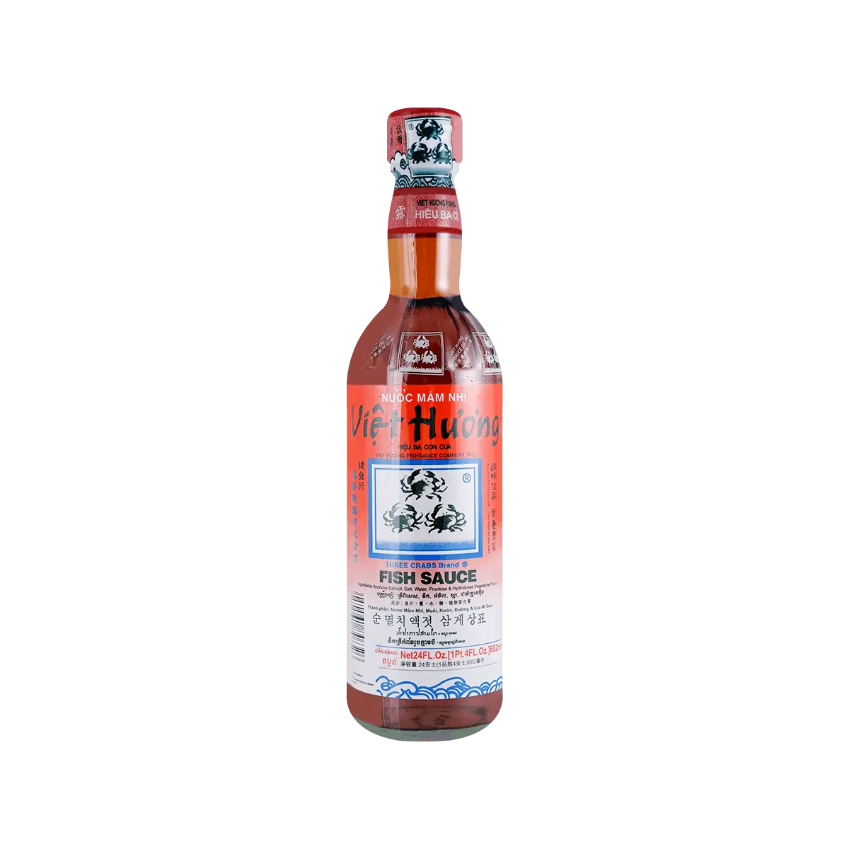 Three Crab Brand Vietnamese Fish Sauce 682ml - Authentic Flavor Enhancer for Stir-fries, Salads, Pho & Tom Yum
