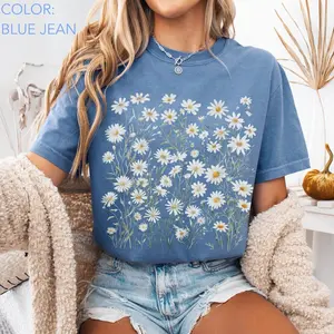 Comfort Colors Daisy Flower TShirt , Wildflowers T-Shirt, Cottagecore Floral Tee, Botanical TShirt, Nature Aesthetic Tee, April Birth Flower Gift
