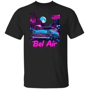 Chevy Bel Air 1957 Bel Air Neon Punk City Scene T-Shirt