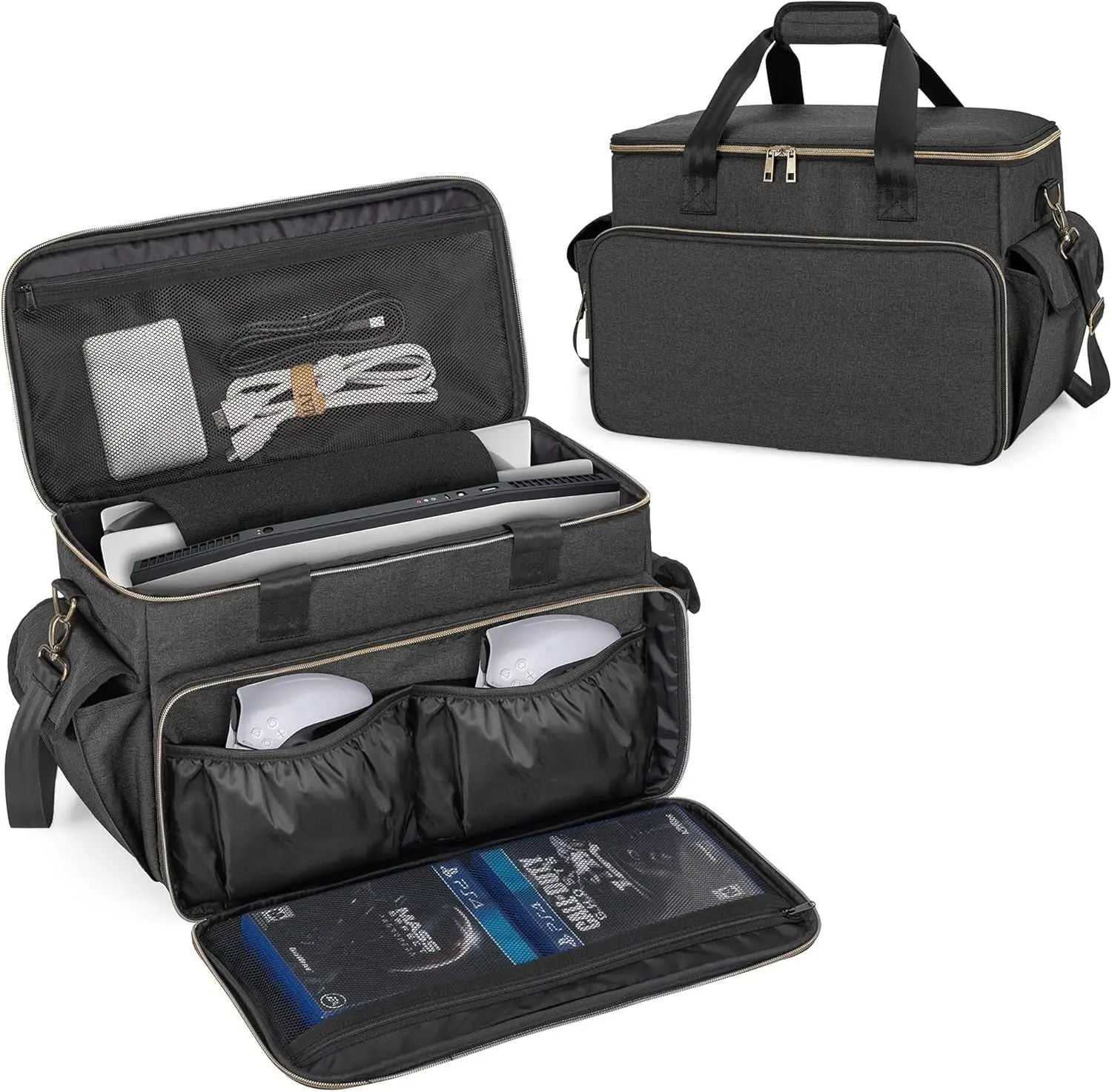 Trunab Unisex Gaming Travel Bag with Zipper - Storage Carrying Tote for PS5, Xbox Series X Console (New)