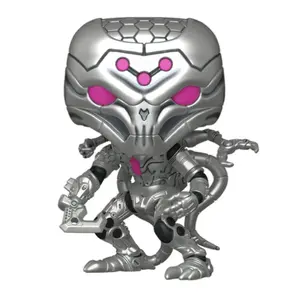 Pop! Brainiac Metallic NYCC 2025 Funko Pop Figure with Silver Finish and Pink Accents
