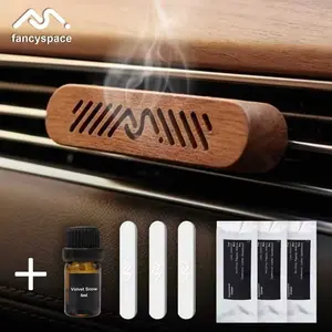 FANCYSPACE 7-in-1 Car Air Freshener Long Lasting, 3-Month Long-Lasting Old Money Style Natural Wood Car Air Freshener – Magnetic Clip, Premium Scent, Christmas Limited Gift Edition