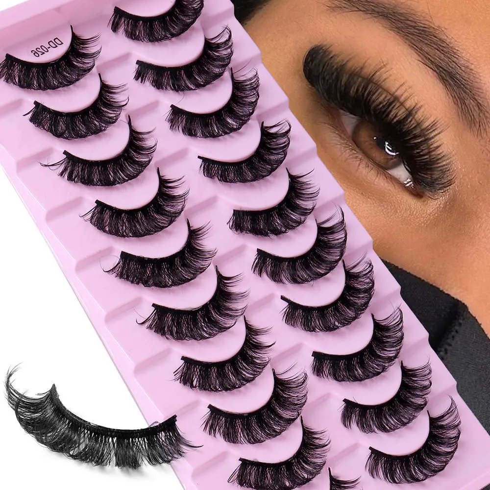 Summer Natural False Eyelashes, Wispy Cat Eye Cluster Individual Lash Extension Kit for Women, DIY Curling Natural False Eyelash Kit for Eye Makeup Enhancement, Lash Clusters, Volume Cluster Lashes