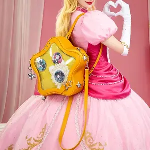 Star ITA backpack, kawaii star bag, ita backpack, enamel pin ita bag, PU leather ita bag, cosplay bag, anime convention ita bag