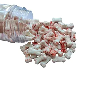 1 Bottle Bloody Red Dog Bones Candy Cake Cupcake Toppers Cookie Decorations Edible Dessert Sprinkles for Halloween Christmas Cake Cupcakes Decoration