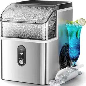 Nugget Ice Maker Countertop,33Lbs/24H Ice Machine with Chewable Ice