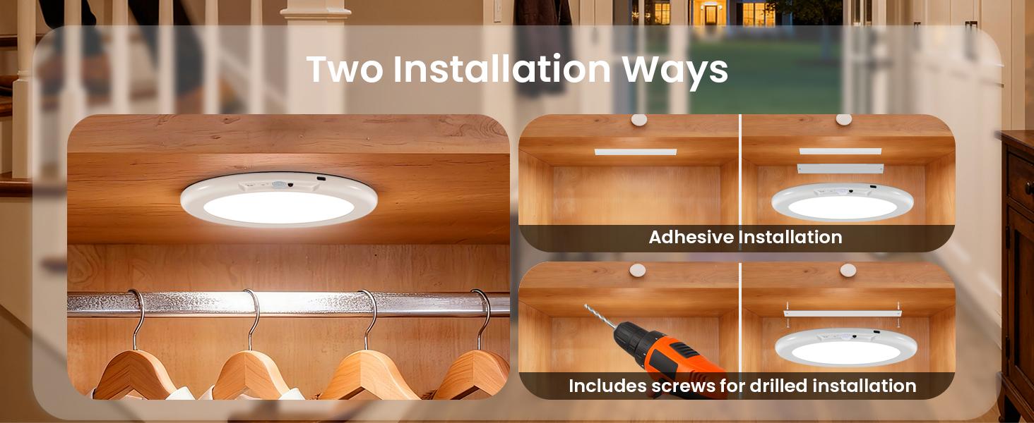 2026 1/2-Pack Rechargeable Motion Sensor Ceiling Light with Remote: Battery Operated Ceiling Light Wireless Indoor for Closets Shower, Closet, Stairs, Hallway, Pantry, 3 Color Temperatures Dimmable 2026 1/2-Pack Rechargeable Motion Sensor Ceiling Light with Remote: Battery Operated Ceiling Light Wireless Indoor for Closets Shower, Closet, Stairs, Hallway, Pantry, 3 Color Temperatures Dimmable