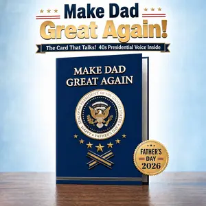 IMOLI Make Dad Great Again Talking Card | Funny Father's Day Gift | Auto-Plays 40s Presidential Voice | 5x7 Inch Greeting Card + Envelope