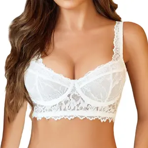 Avidlove Bras for Women Lace Bralettes with Underwire Push Up Women's Balconette Lingeries Bra