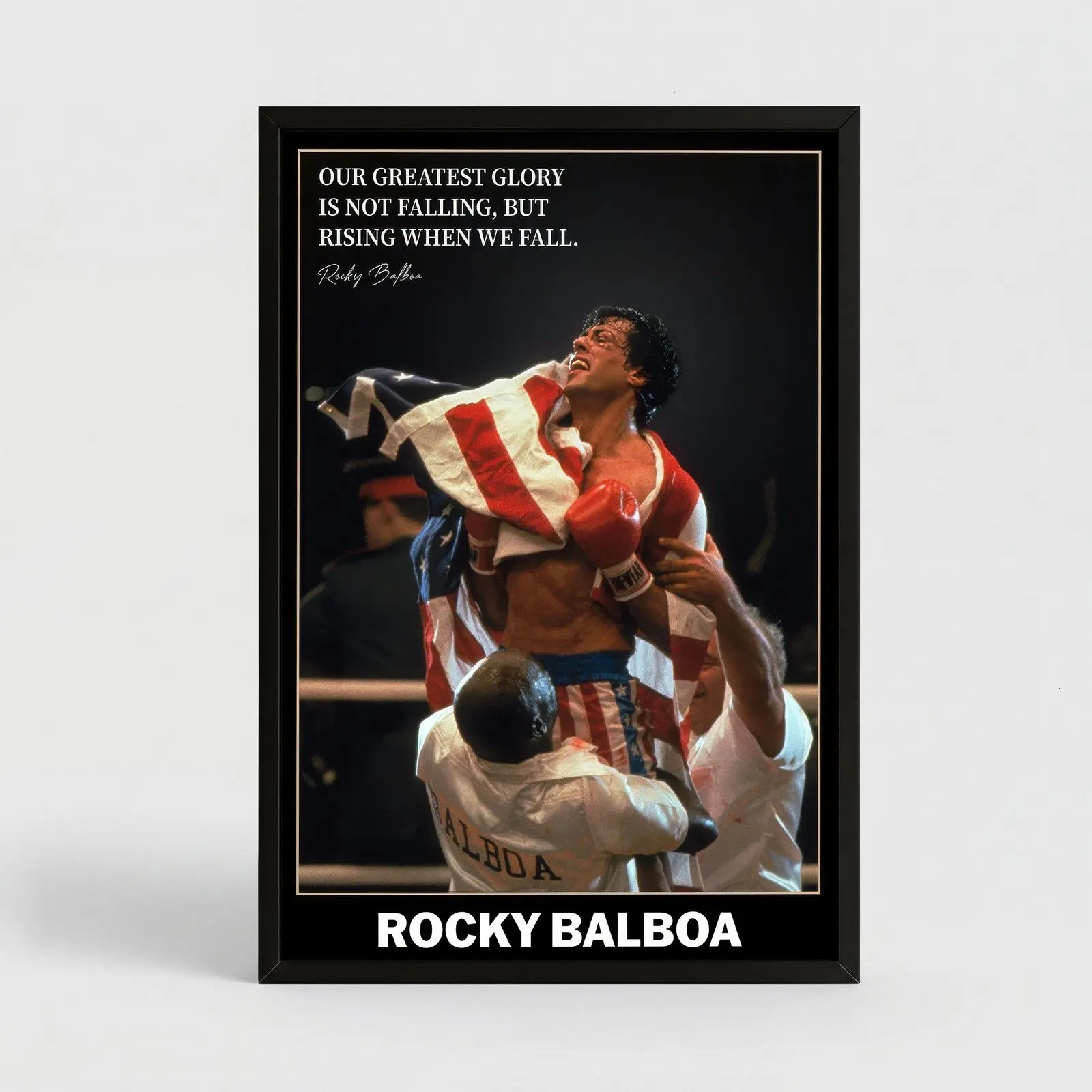 Rocky Balboa Motivational Quote Art Print - Artistic Sly Stallone Movie Themed Home Wall Decor, Home Accessory, Bedroom Art, Dorm Room Decoration, Ideal Gift for Movie Fans, Dorm Room Decor, College Dorm Decor (UnFramed)