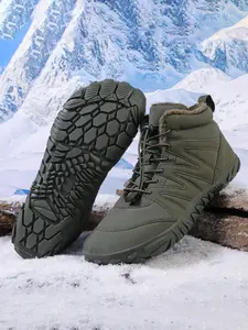 Women's Winter Snow Boots, Casual Ankle Boots, Cotton Shoes with Fleece Lining, Warm Outdoor Footwear, High-Top Rubber Sole, Non-Slip Design, Trudge Boots