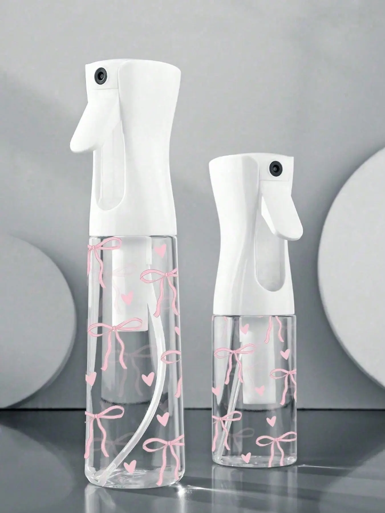 Bow-Knot Pattern Spray Bottle, Versatile Dispenser Bottle, PET refillable travel spray bottle, high-pressure atomizing spray bottle, Plastic Bottles, Refillable Spray Containers, Hair Styling Tool for Salons & Beauty Professionals
