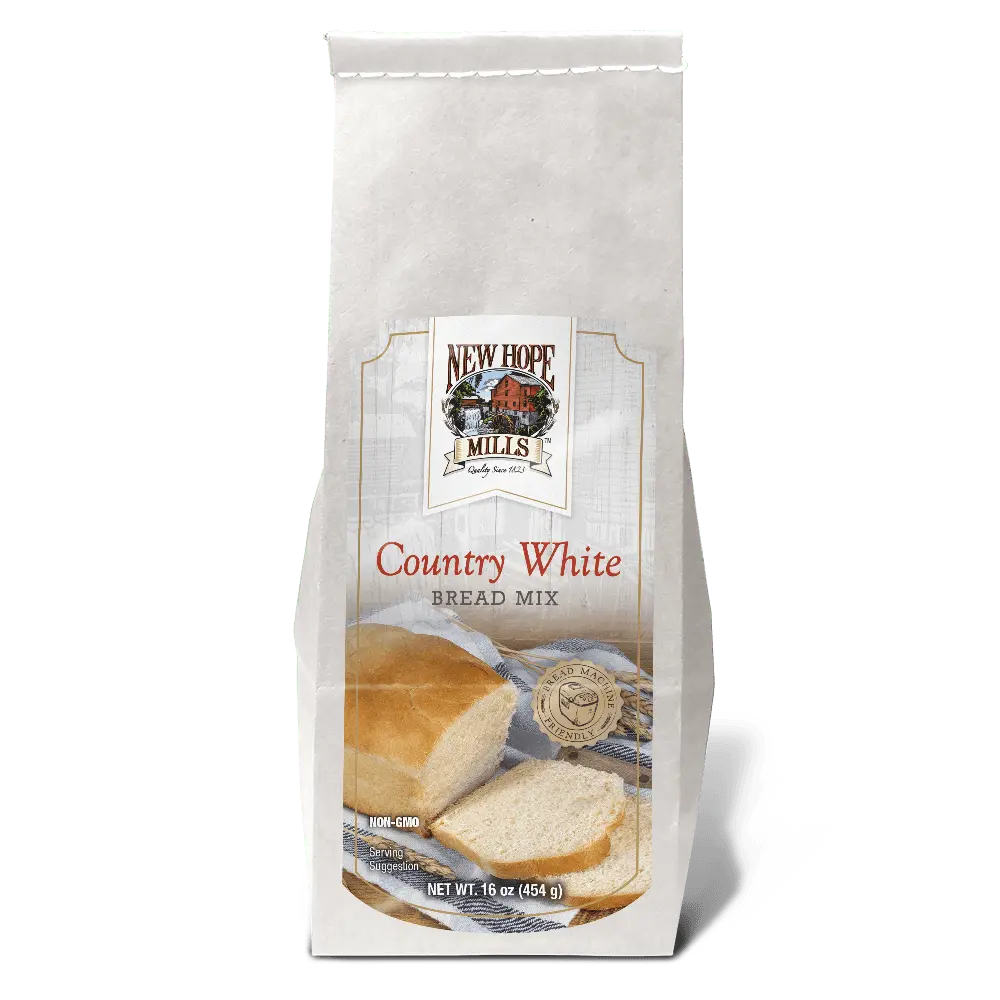 New Hope Mills Country White Bread Mix - 16oz - Yeast included. Easy Baking, bread maker machine friendly. NON-GMO