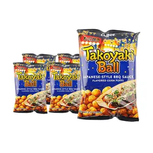 Calbee Takoyaki Flavor Snack Balls 90g - 5 Pack | Japanese Savory Octopus Balls, Crispy Rice Crackers, Umami Snack Food