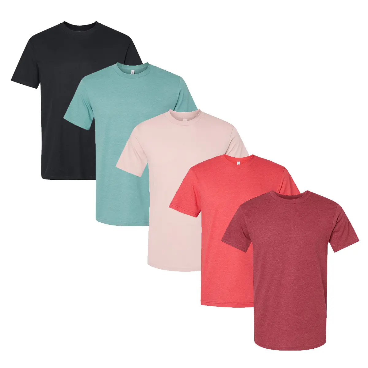 American Apparel CVC T-Shirts for Women & Men, Multi Pack Unisex Bulk CVC Jersey Undershirts - 15 Different Color Crewneck Tees