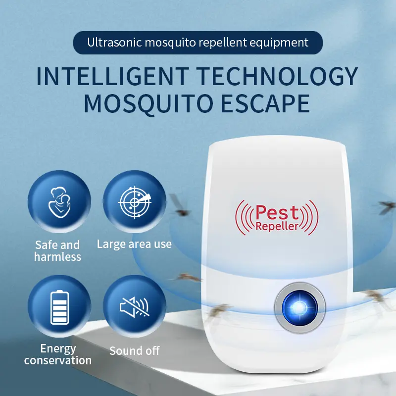 Wall-Plug Type Ultrasonic Electronic Pest Repellent - 6pcs - Home Pest Control for Spiders, Cockroaches, Ants, Mosquitoes, Rats - Ideal for Kitchens, Houses
