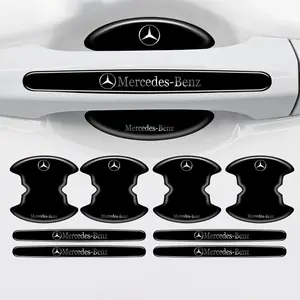 4/8pcs Car Door Bowl Handle Anti-Scratch Stickers, Car Decals, Car Door Trim Sticker, Protector Strips for Mercedes-Benz Models, Durable & Stylish Protection