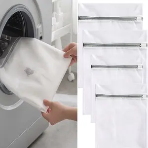 4pack Heavy-Duty Honeycomb Mesh Laundry Bags for Delicates - with Auto-Lock Zipper, Breathable Wash & Dry Bags for Lingerie, Yoga Pants, Jeans, Delicate Garment Care, Durable Polyester Bag, Laundry Bags Set