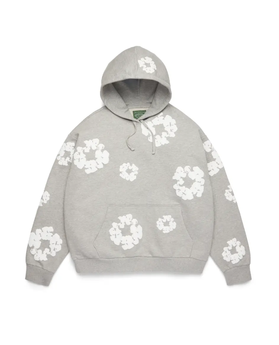 Denim Tears Wreath Hoodie, Graphic Pullover Sweatshirt, Streetwear Hoodie, Vintage-Inspired Casual Top, Unisex Hoodie for Men & Women