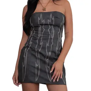 Vegan Leather Embroidered Western Corset Dress Vegan Leather Embroidered Western Corset Dress