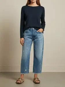 Women's Loose-Fit Denim Jeans, Casual Straight Leg Pants, All-Season Wearable, Bottoms Perfect for Dating & Outdoor Activities