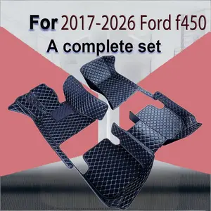 LHD 3PSC full coverage Luxury car floor mats,for 2017-2026 Ford f450  easy to clean, suitable for cars, fully covered design, all season universal floor mat, in car care, premium floor mat, custom fit floor mat, seamless fit design, premium PU leather