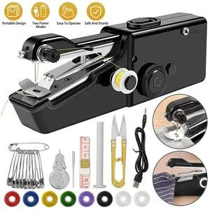 DIY Mini Sewing Machine Electric Stitch Portable Hand Cordless Travel Household