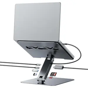 Laptop Stand with USB C 7in1 Docking Station,HDMI 4K@60Hz,1*SD 1* SD,100W Power Delivery,10Gbps 1*USB C 3.2 and 2*USB A 3.2 Compatible with MacBook Pro/Air, iPad Pro, XPS, Thinkpad