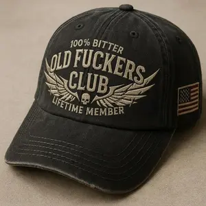 100% Bitter Old F*ckers Club Life Time Member Hat Perfect Gift For Dad Low Profile Dad Hat Pigment Dyed