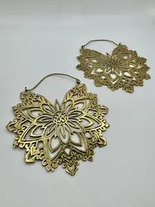 The Meraki Mint Soul Growth Mandala Brass Statement Earrings