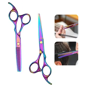 High-Quality Hair Cutting Scissors Set, Stainless Steel Barber Shears, Colorful Trimming Clippers, Home Use Hairdressing Tools