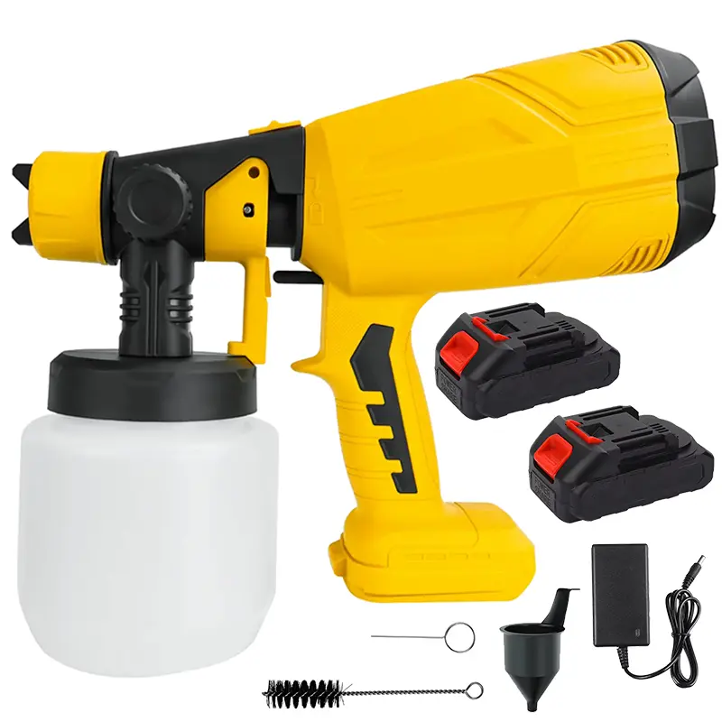 Cordless Electric Paint Sprayer Gun, Rechargeable Wireless Paint Sprayer with 3 Adjustable Spray Patterns, Detachable Easy-Clean Design, Portable Paint Gun for Furniture, Cabinets, Fence, Wall, Indoor & Outdoor Home DIY Projects