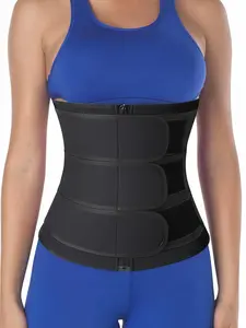 1 Count Women's Velcro Waist Trainer, Solid High Stretch Zipper Waist Cincher, Fajas, Tummy Control Shaper Belts, Shaper with Zipper, Lady's Comfortable Shapewear for All Seasons, Adjustable Fit Corset, High Waist Girdle
